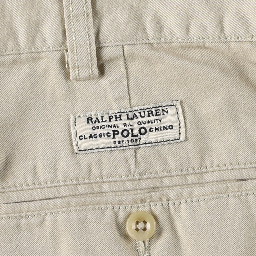 Ralph Lauren Polo Ralph Lauren TYLER SHORT Two-Pleat Chino Shorts Men's W36 (approx.) cotton Beige type Vintage Second Hand