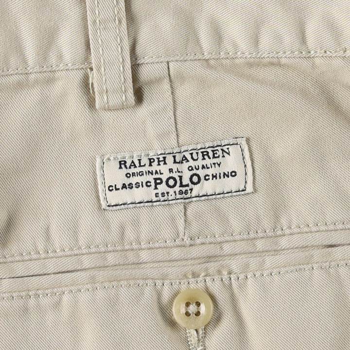 Ralph Lauren Polo Ralph Lauren TYLER SHORT Two-Pleat Chino Shorts Men's W36 (approx.) cotton Beige type Vintage Second Hand