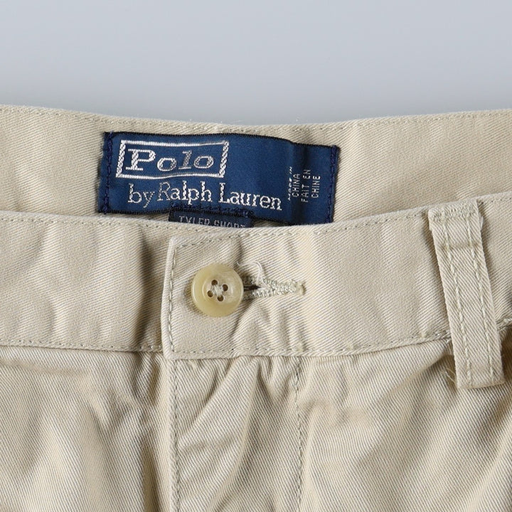 Ralph Lauren Polo Ralph Lauren TYLER SHORT Two-Pleat Chino Shorts Men's W36 (approx.) cotton Beige type Vintage Second Hand