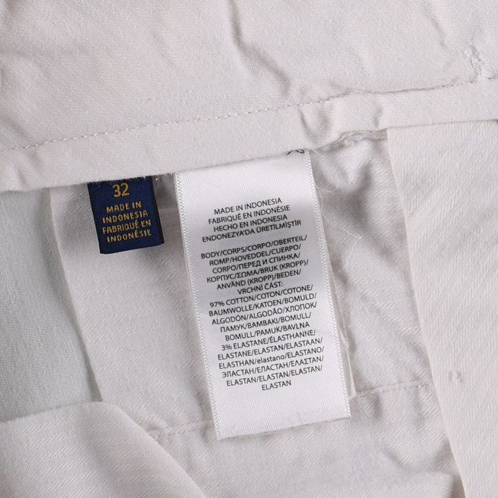 Ralph Lauren POLO RALPH LAUREN STRUTCH CLASSIC FIT all-over print chino shorts, men's size W34 (approx.) cotton white type Vintage Second Hand