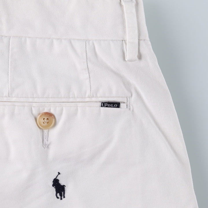 Ralph Lauren POLO RALPH LAUREN STRUTCH CLASSIC FIT all-over print chino shorts, men's size W34 (approx.) cotton white type Vintage Second Hand