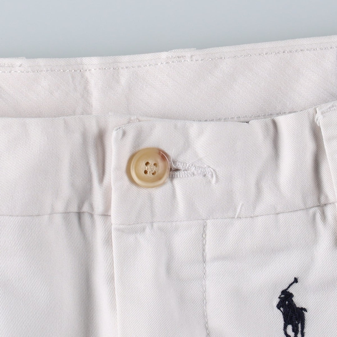 Ralph Lauren POLO RALPH LAUREN STRUTCH CLASSIC FIT all-over print chino shorts, men's size W34 (approx.) cotton white type Vintage Second Hand