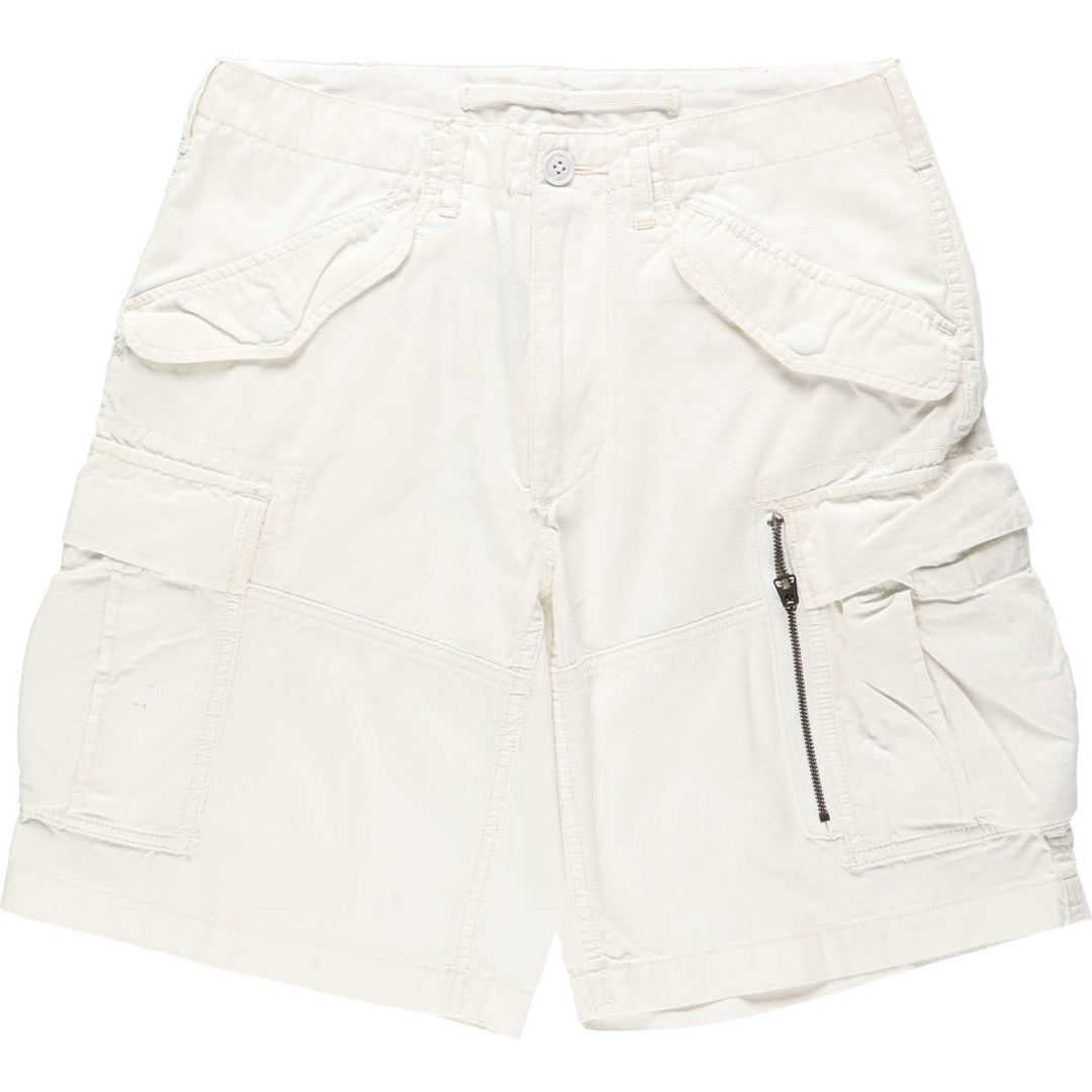 Ralph Lauren POLO RALPH LAUREN CLASSIC FIT Ripstop Cargo Shorts (Men's W31 equivalent) cotton white type Vintage Second Hand