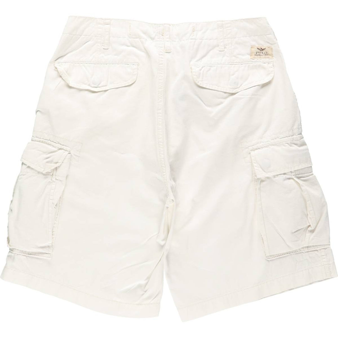 Ralph Lauren POLO RALPH LAUREN CLASSIC FIT Ripstop Cargo Shorts (Men's W31 equivalent) cotton white type Vintage Second Hand