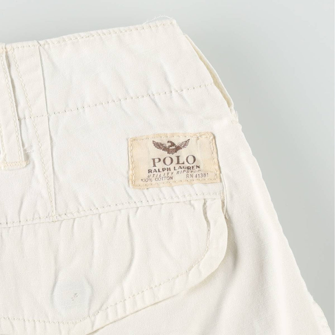 Ralph Lauren POLO RALPH LAUREN CLASSIC FIT Ripstop Cargo Shorts (Men's W31 equivalent) cotton white type Vintage Second Hand