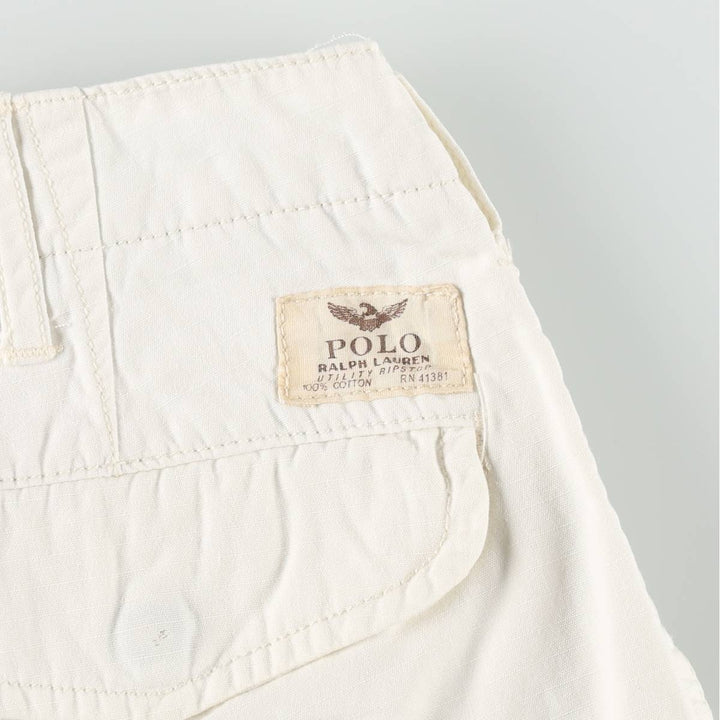 Ralph Lauren POLO RALPH LAUREN CLASSIC FIT Ripstop Cargo Shorts (Men's W31 equivalent) cotton white type Vintage Second Hand