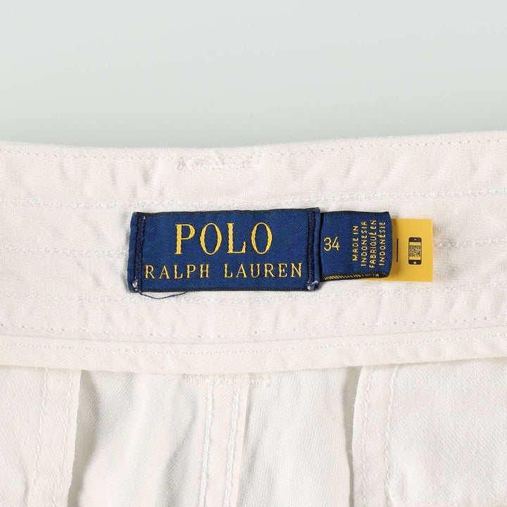 Ralph Lauren POLO RALPH LAUREN cargo shorts, men's size W36 cotton white type Vintage Second Hand