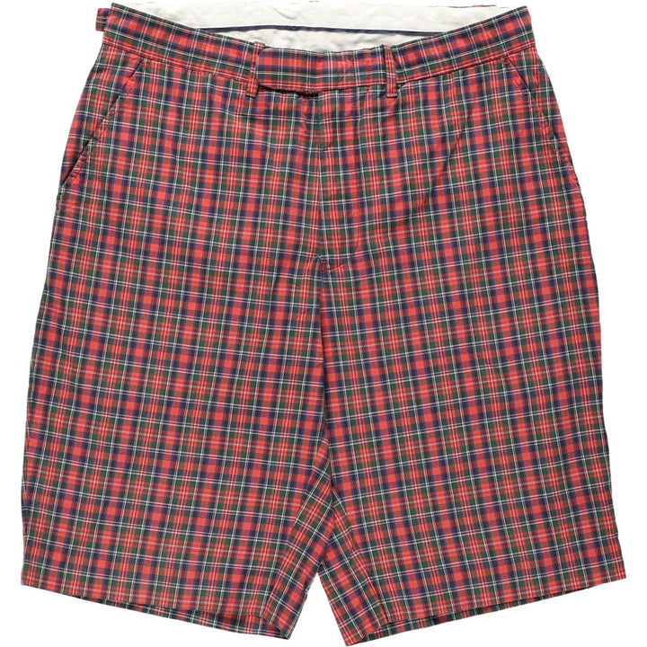 Ralph Lauren POLO by Ralph Lauren Check Pattern Cotton Shorts, Men's Size W34 (approx.) cotton red type Vintage Second Hand