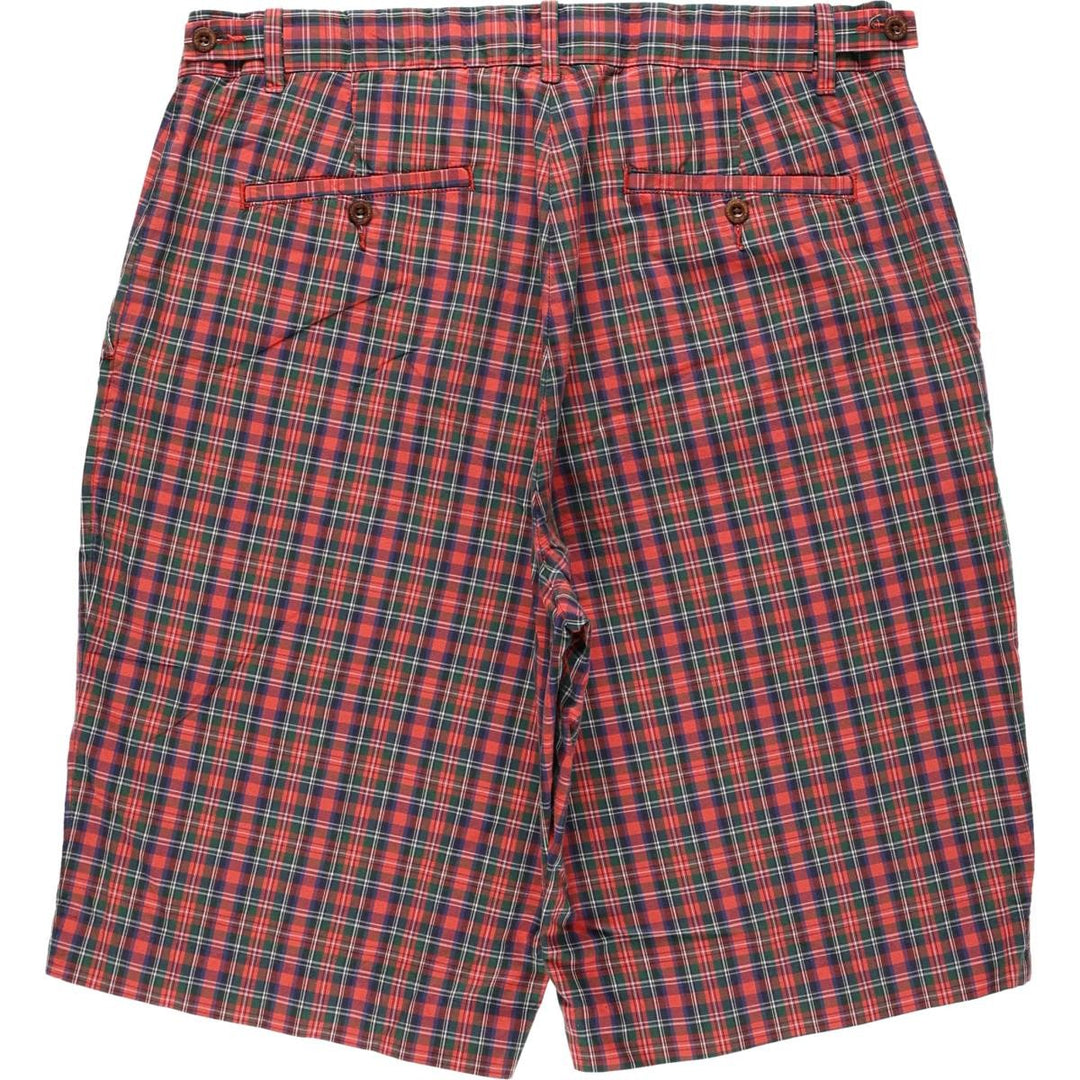 Ralph Lauren POLO by Ralph Lauren Check Pattern Cotton Shorts, Men's Size W34 (approx.) cotton red type Vintage Second Hand