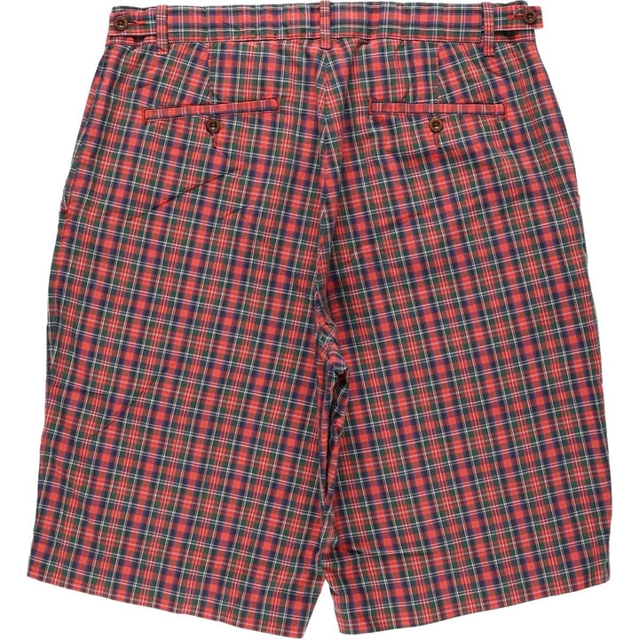 Ralph Lauren POLO by Ralph Lauren Check Pattern Cotton Shorts, Men's Size W34 (approx.) cotton red type Vintage Second Hand
