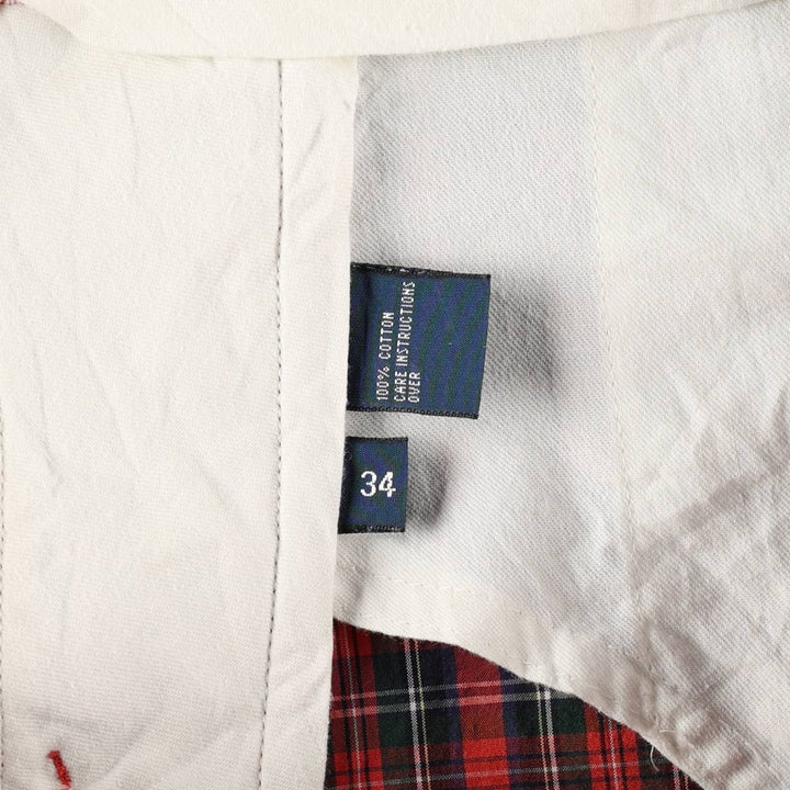 Ralph Lauren POLO by Ralph Lauren Check Pattern Cotton Shorts, Men's Size W34 (approx.) cotton red type Vintage Second Hand
