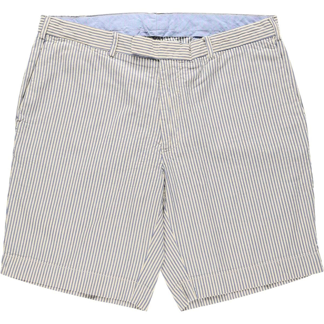 Ralph Lauren POLO by Ralph Lauren CLASSIC FIT Stripe Pattern Cotton Shorts (Men's W37 equivalent) cotton blue type Vintage Second Hand