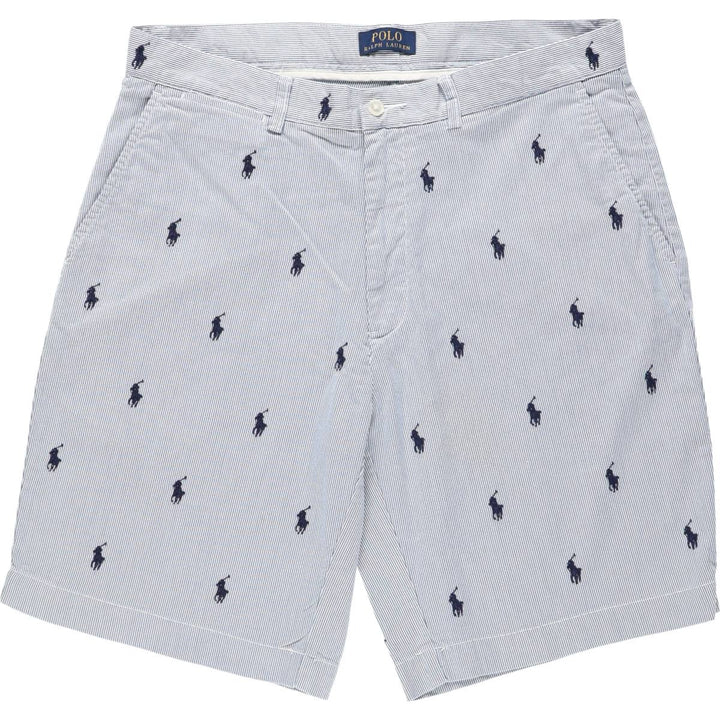 Ralph Lauren POLO RALPH LAUREN Stripe Pattern Cotton Shorts, Men's Size W34 (approx.) cotton blue type Vintage Second Hand