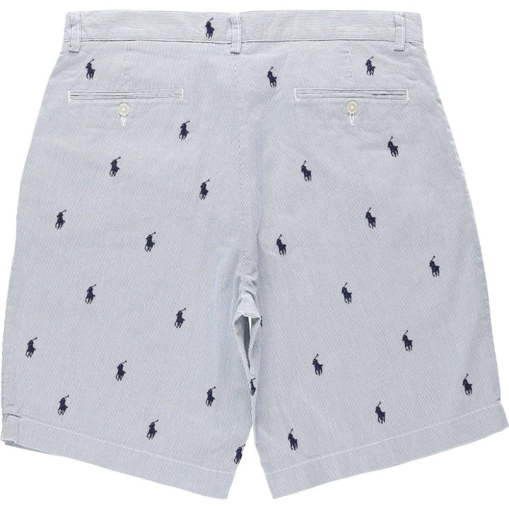 Ralph Lauren POLO RALPH LAUREN Stripe Pattern Cotton Shorts, Men's Size W34 (approx.) cotton blue type Vintage Second Hand