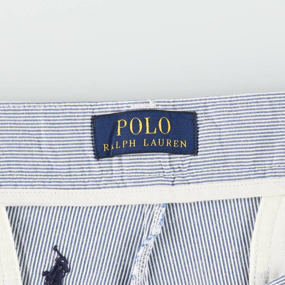 Ralph Lauren POLO RALPH LAUREN Stripe Pattern Cotton Shorts, Men's Size W34 (approx.) cotton blue type Vintage Second Hand
