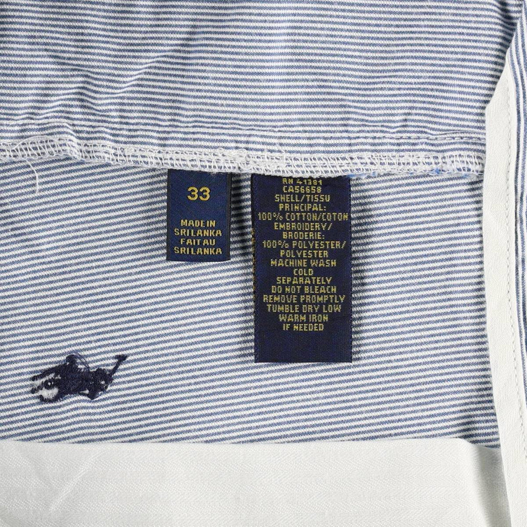 Ralph Lauren POLO RALPH LAUREN Stripe Pattern Cotton Shorts, Men's Size W34 (approx.) cotton blue type Vintage Second Hand