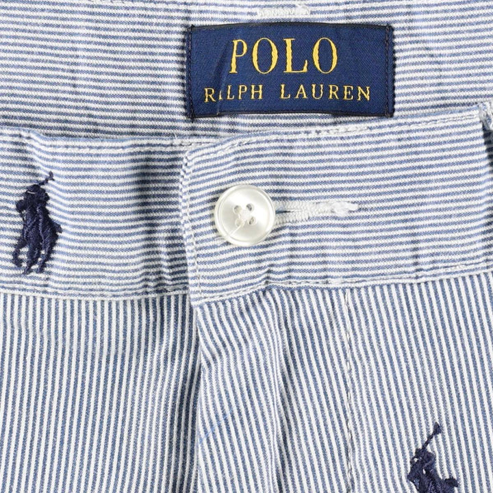 Ralph Lauren POLO RALPH LAUREN Stripe Pattern Cotton Shorts, Men's Size W34 (approx.) cotton blue type Vintage Second Hand
