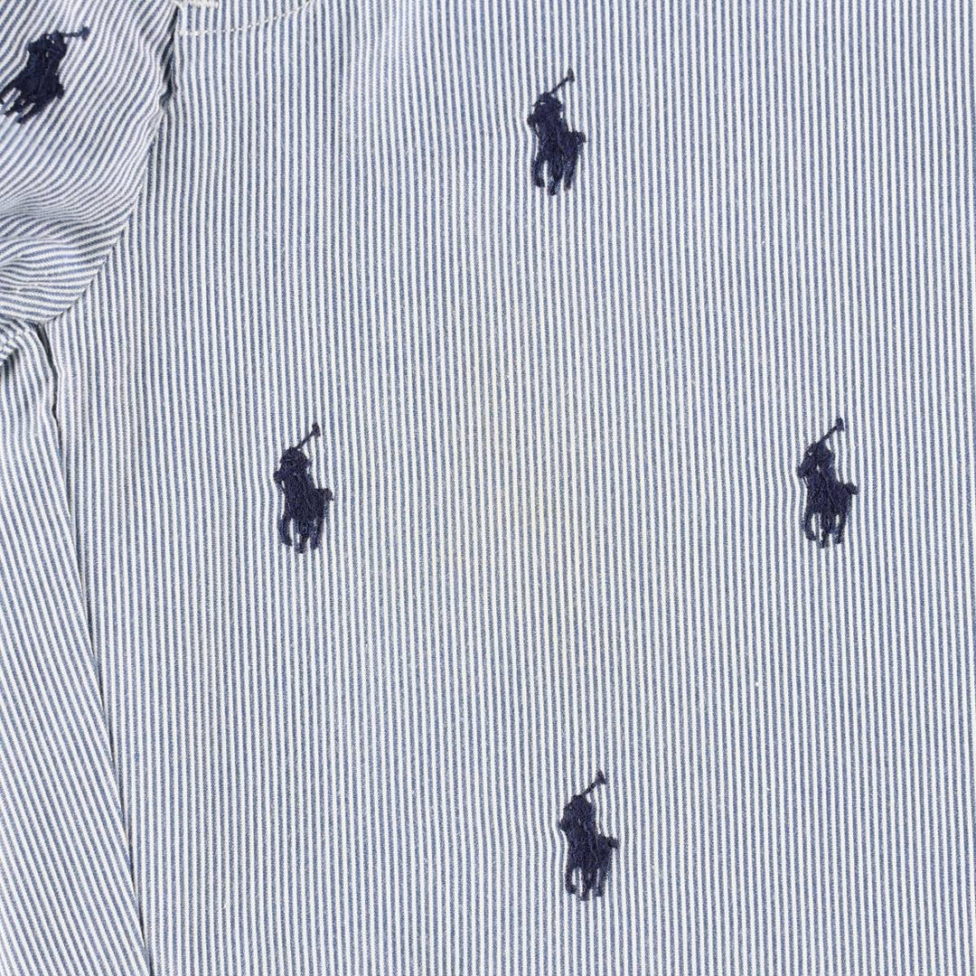 Ralph Lauren POLO RALPH LAUREN Stripe Pattern Cotton Shorts, Men's Size W34 (approx.) cotton blue type Vintage Second Hand
