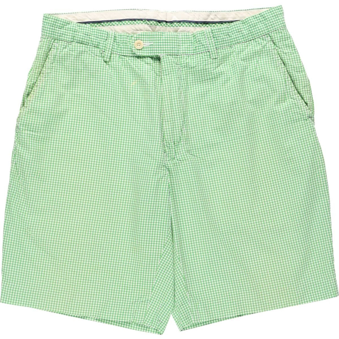 Ralph Lauren POLO by Ralph Lauren gingham check cotton shorts, men's size W34 (approx.) cotton green type Vintage Second Hand