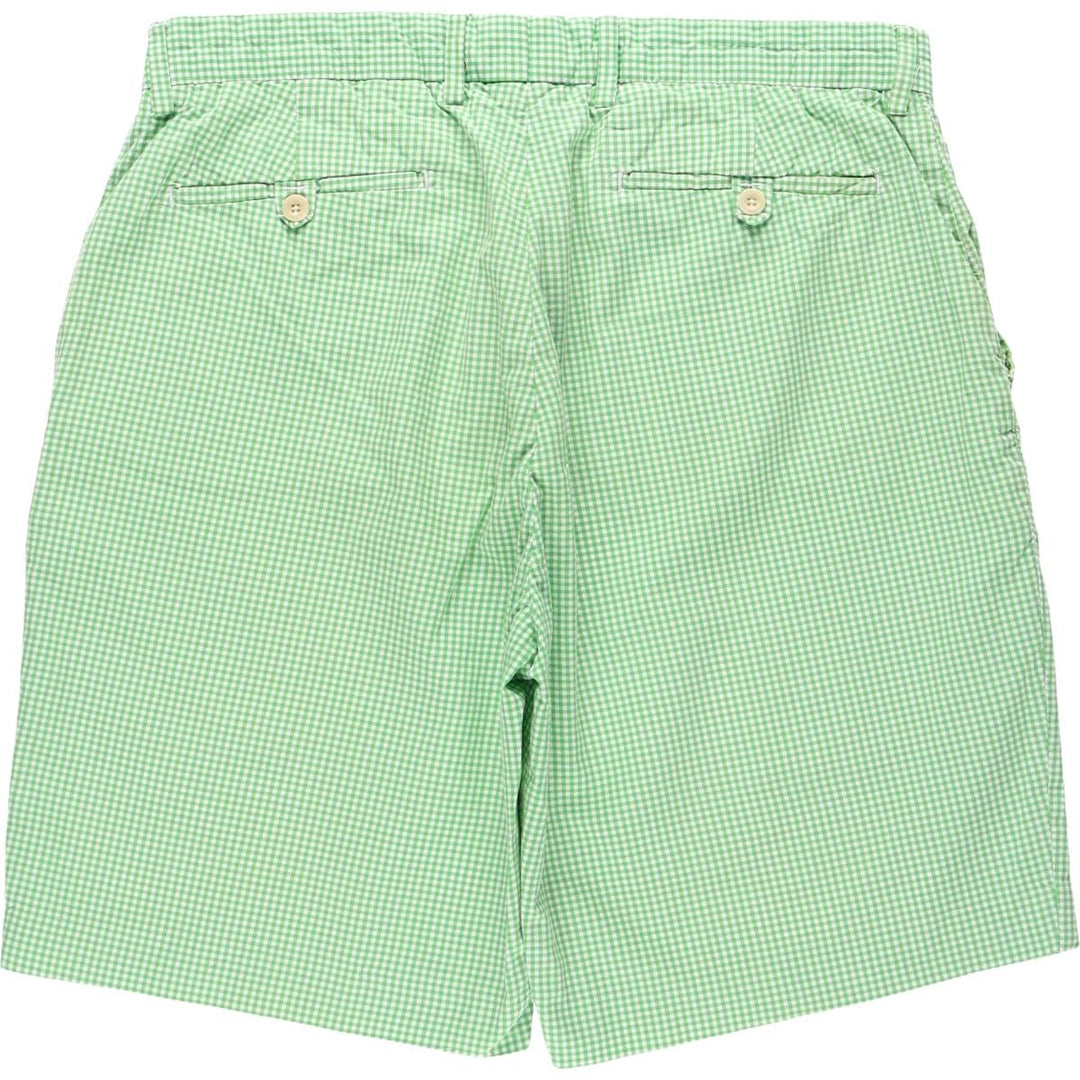 Ralph Lauren POLO by Ralph Lauren gingham check cotton shorts, men's size W34 (approx.) cotton green type Vintage Second Hand
