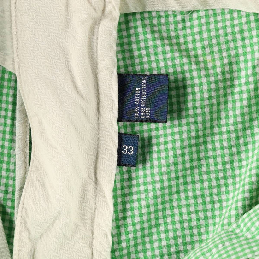 Ralph Lauren POLO by Ralph Lauren gingham check cotton shorts, men's size W34 (approx.) cotton green type Vintage Second Hand