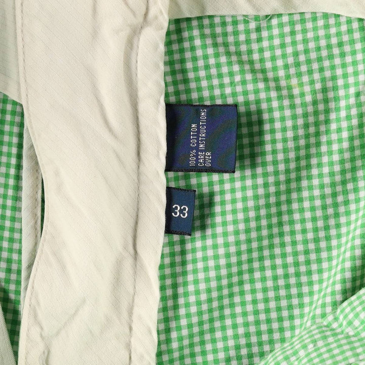 Ralph Lauren POLO by Ralph Lauren gingham check cotton shorts, men's size W34 (approx.) cotton green type Vintage Second Hand