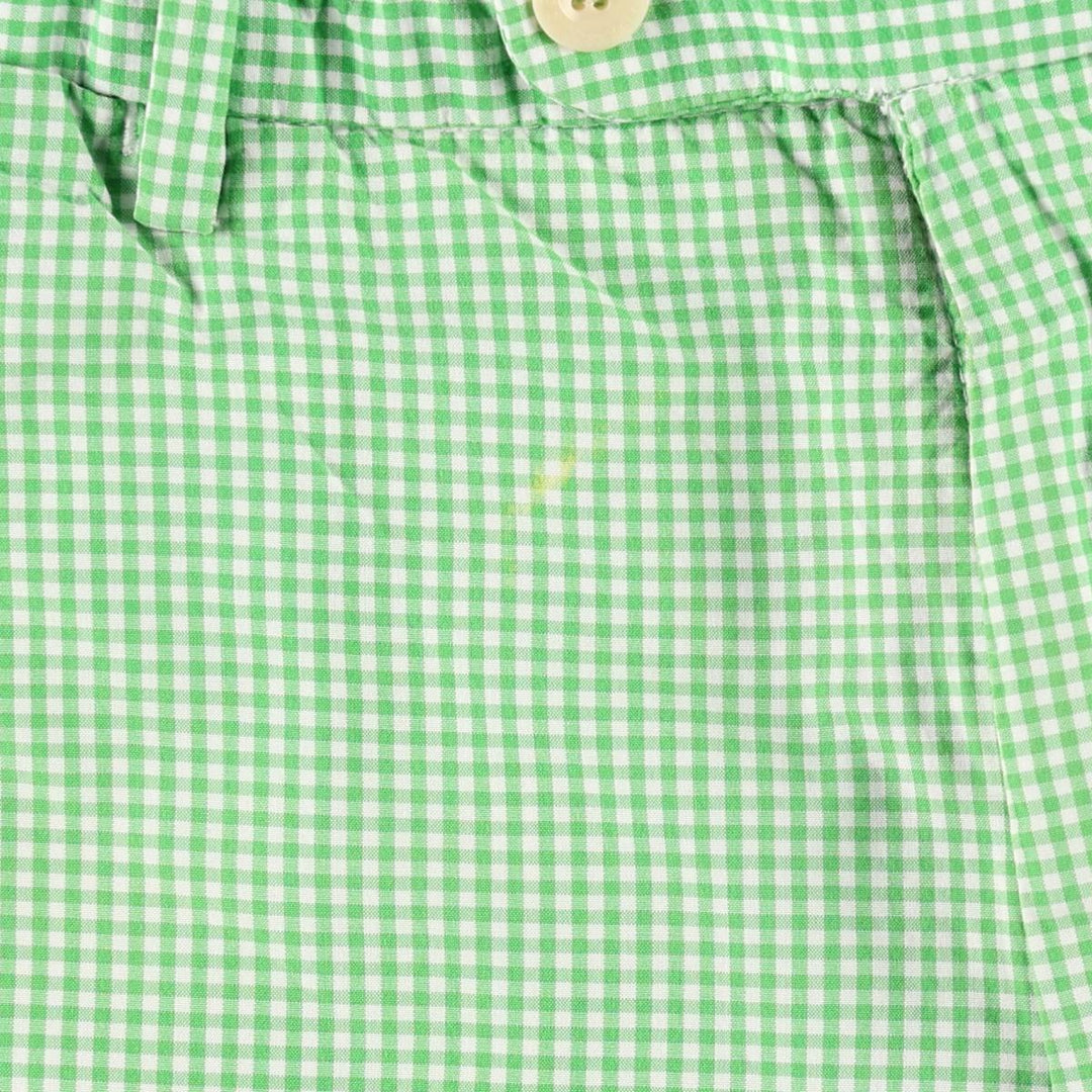 Ralph Lauren POLO by Ralph Lauren gingham check cotton shorts, men's size W34 (approx.) cotton green type Vintage Second Hand