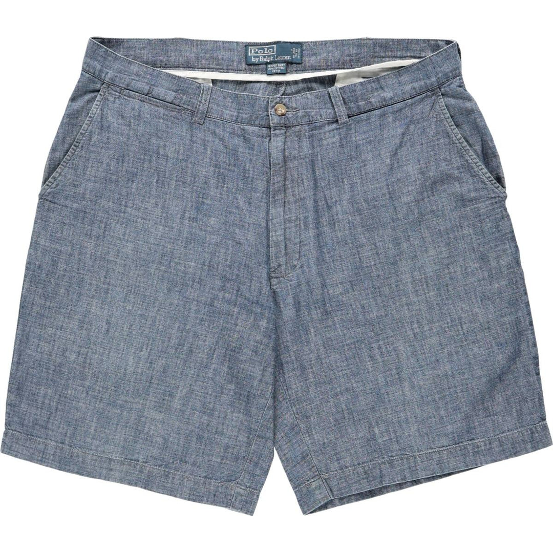 Ralph Lauren POLO by Ralph Lauren PROSPECT SHORT Chambray Cotton Shorts (Men's size W37 equivalent) cotton Navy blue Vintage Second Hand