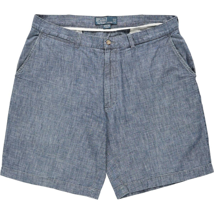 Ralph Lauren POLO by Ralph Lauren PROSPECT SHORT Chambray Cotton Shorts (Men's size W37 equivalent) cotton Navy blue Vintage Second Hand