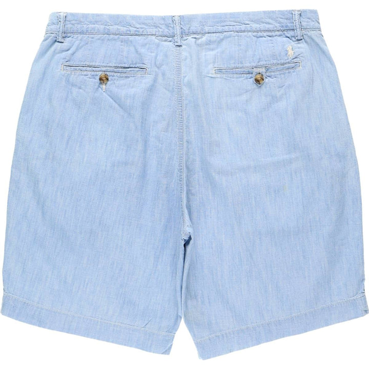 Ralph Lauren POLO RALPH LAUREN CLASSIC FIT Chambray Cotton Shorts (Men's size W37 equivalent) cotton Blue type light blue Vintage Second Hand