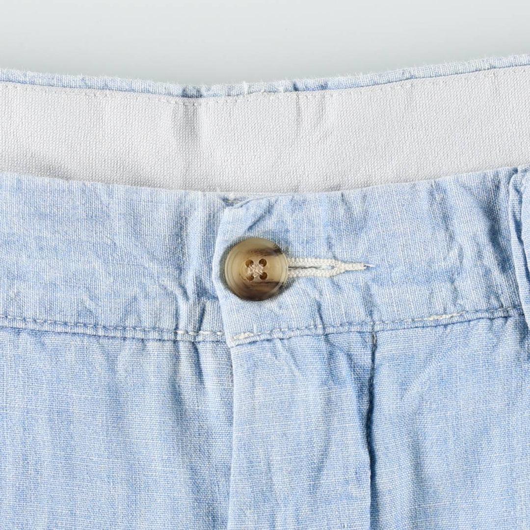 Ralph Lauren POLO RALPH LAUREN CLASSIC FIT Chambray Cotton Shorts (Men's size W37 equivalent) cotton Blue type light blue Vintage Second Hand
