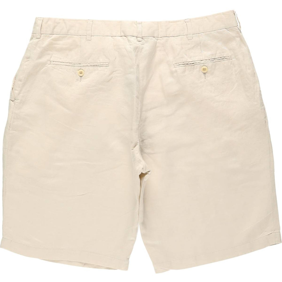 Ralph Lauren POLO by Ralph Lauren PRESTON SHORT Linen Shorts, Men's Size W37 (approx.) linen Beige type Vintage Second Hand
