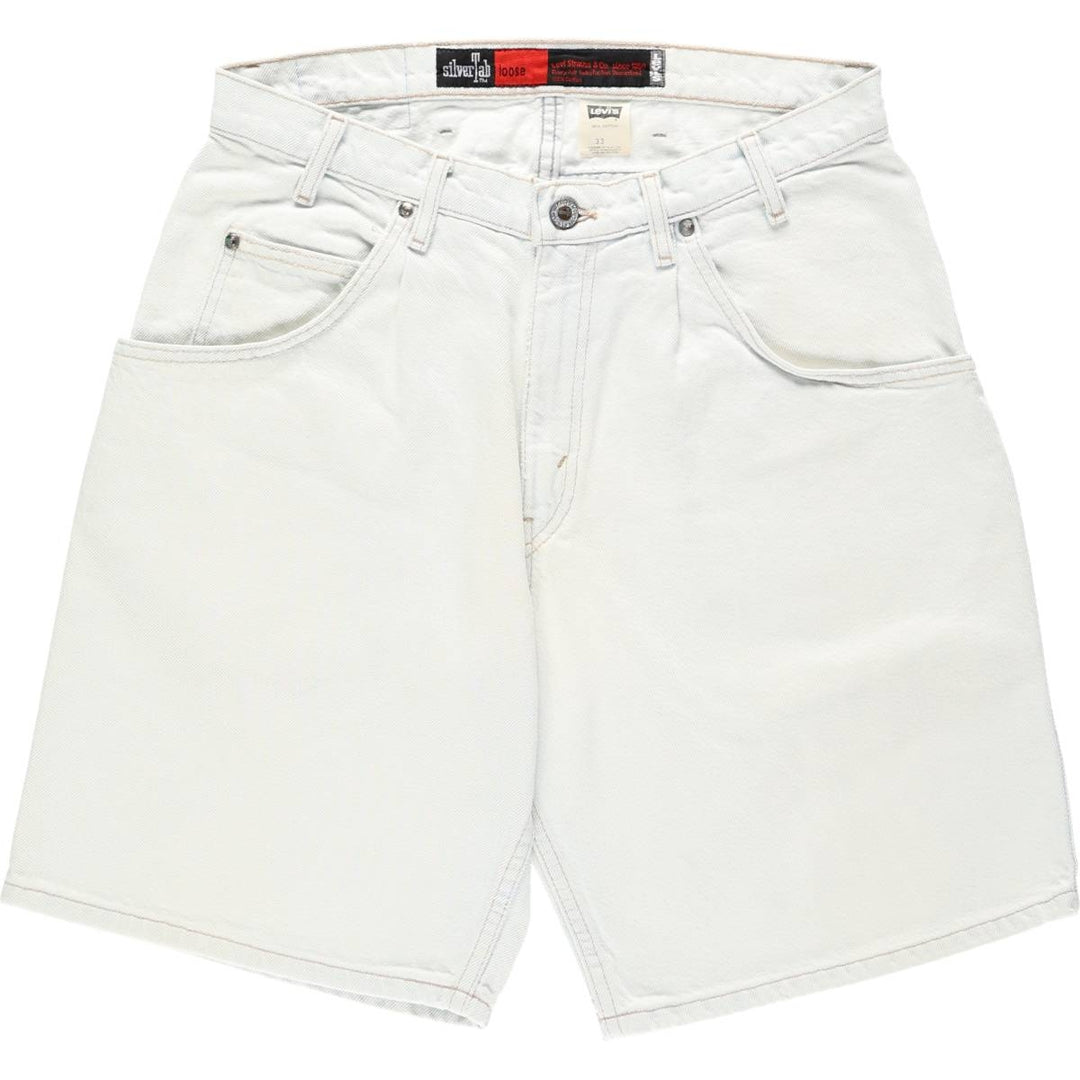 Levi's SILVER TAB Loose Denim Shorts (Men's W31 equivalent) cotton white type Vintage Second Hand