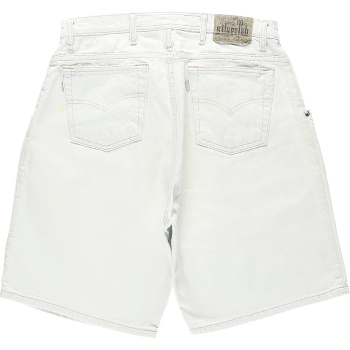 Levi's SILVER TAB Loose Denim Shorts (Men's W31 equivalent) cotton white type Vintage Second Hand