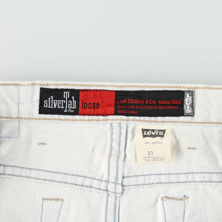 Levi's SILVER TAB Loose Denim Shorts (Men's W31 equivalent) cotton white type Vintage Second Hand