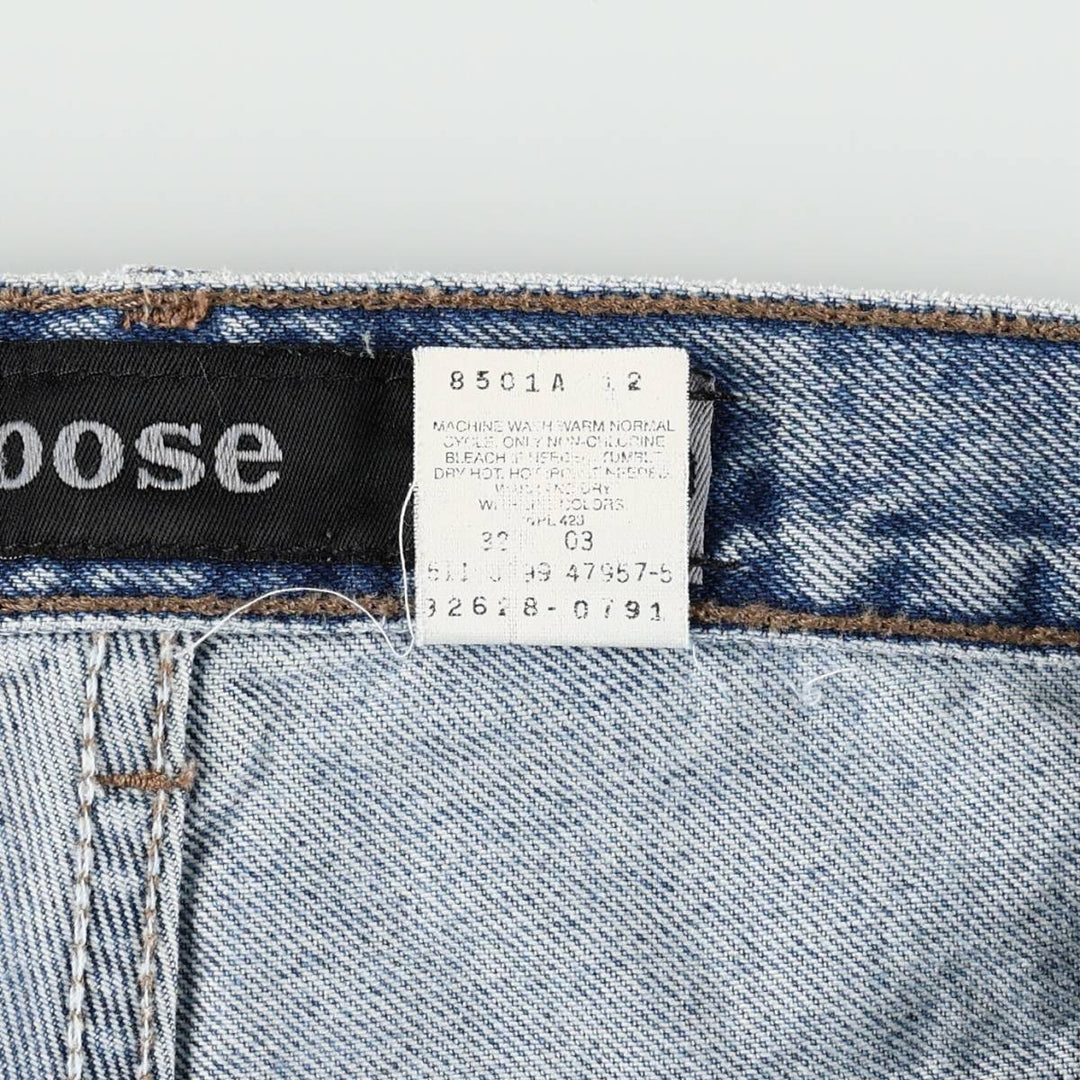 90'S Levi's Silver Tab Loose Denim Shorts, Half Pants, Made in USA, Men's W35 (approx.), Vintage cotton blue type Vintage Second Hand