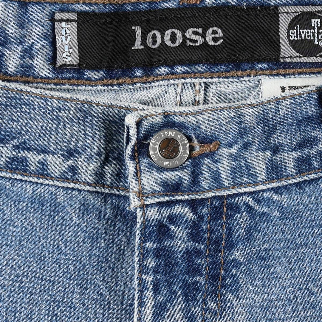 90'S Levi's Silver Tab Loose Denim Shorts, Half Pants, Made in USA, Men's W35 (approx.), Vintage cotton blue type Vintage Second Hand