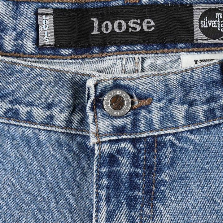 90'S Levi's Silver Tab Loose Denim Shorts, Half Pants, Made in USA, Men's W35 (approx.), Vintage cotton blue type Vintage Second Hand