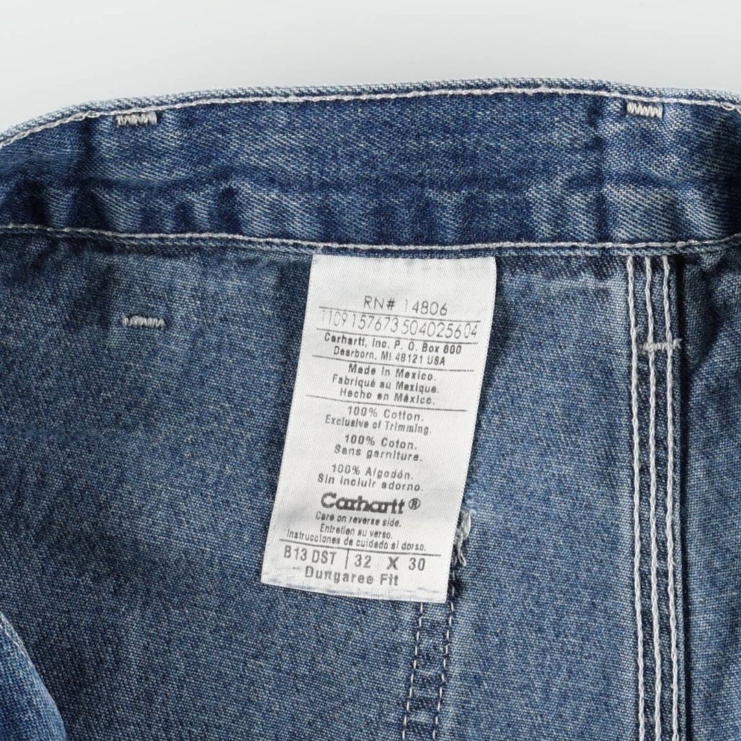 00'S Carhartt Dungaree Fit Denim Painter Pants Men's W31 equivalent cotton blue type Vintage Second Hand