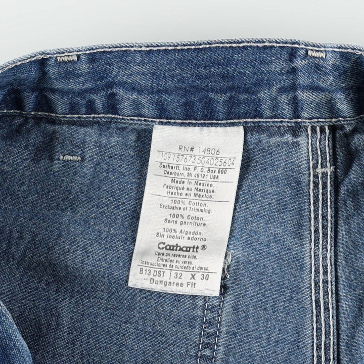 00'S Carhartt Dungaree Fit Denim Painter Pants Men's W31 equivalent cotton blue type Vintage Second Hand