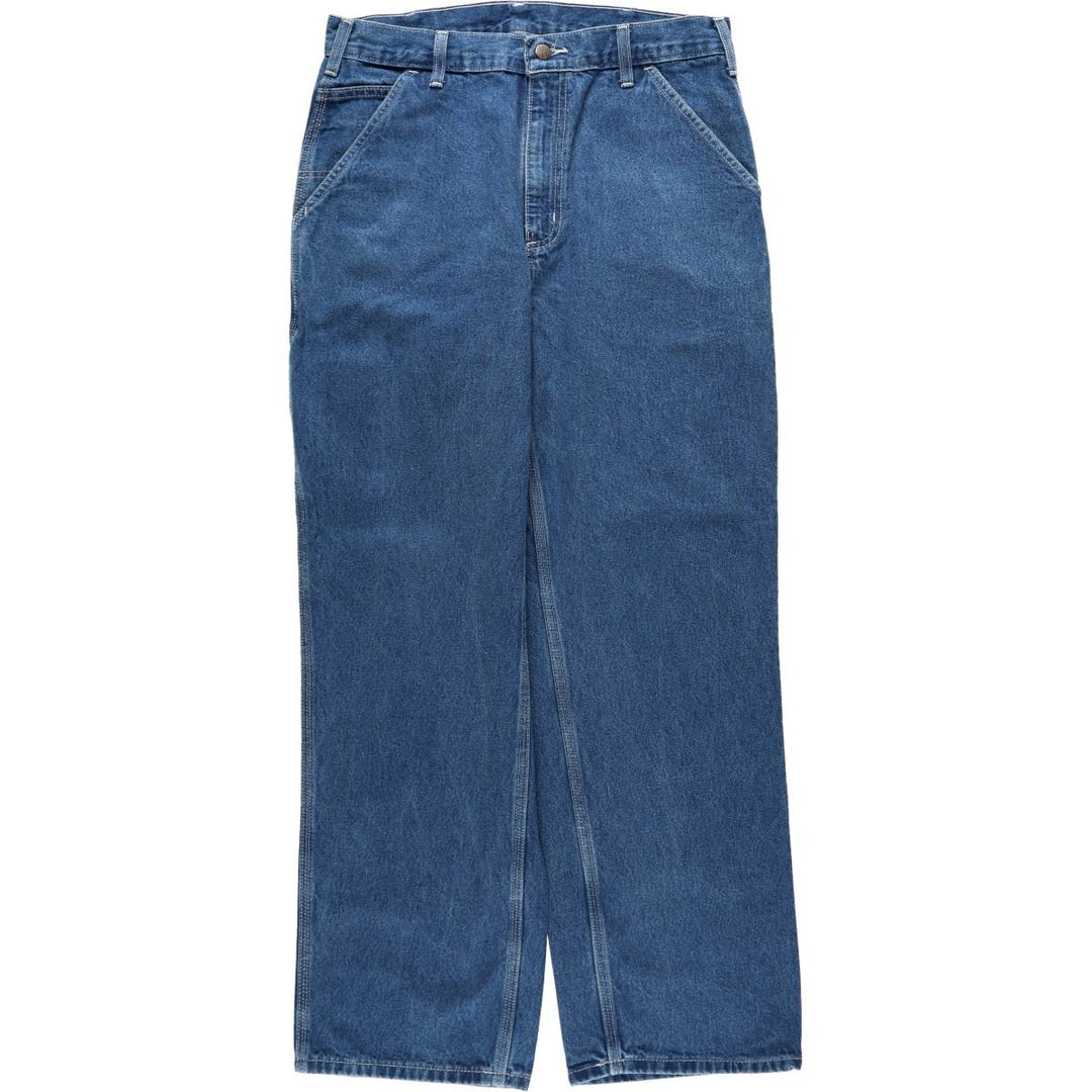 Carhartt denim painter pants, men's size W33 (approx.) cotton blue type Vintage Second Hand