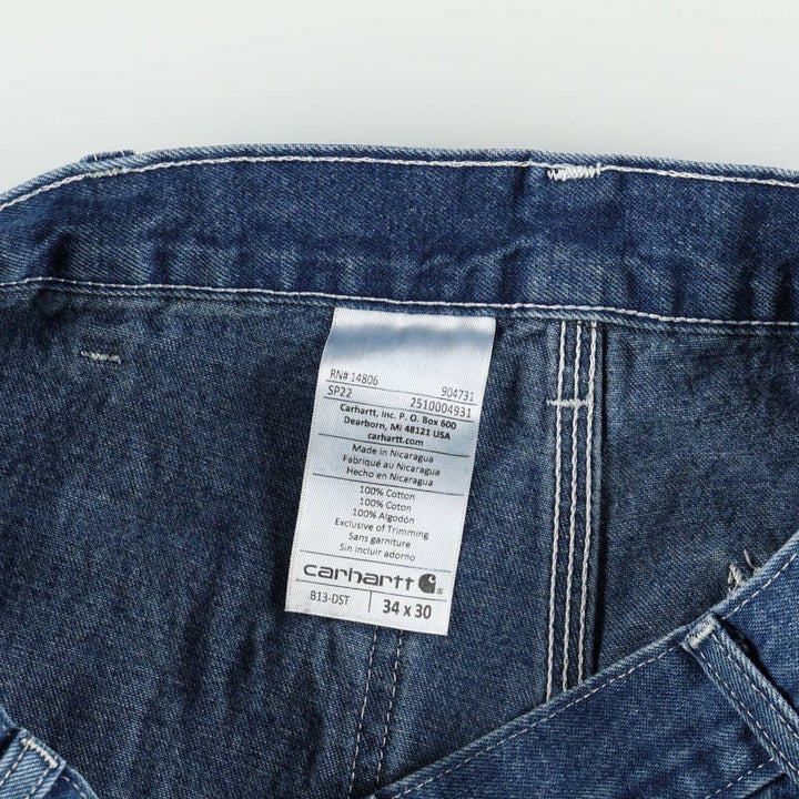 Carhartt denim painter pants, men's size W33 (approx.) cotton blue type Vintage Second Hand