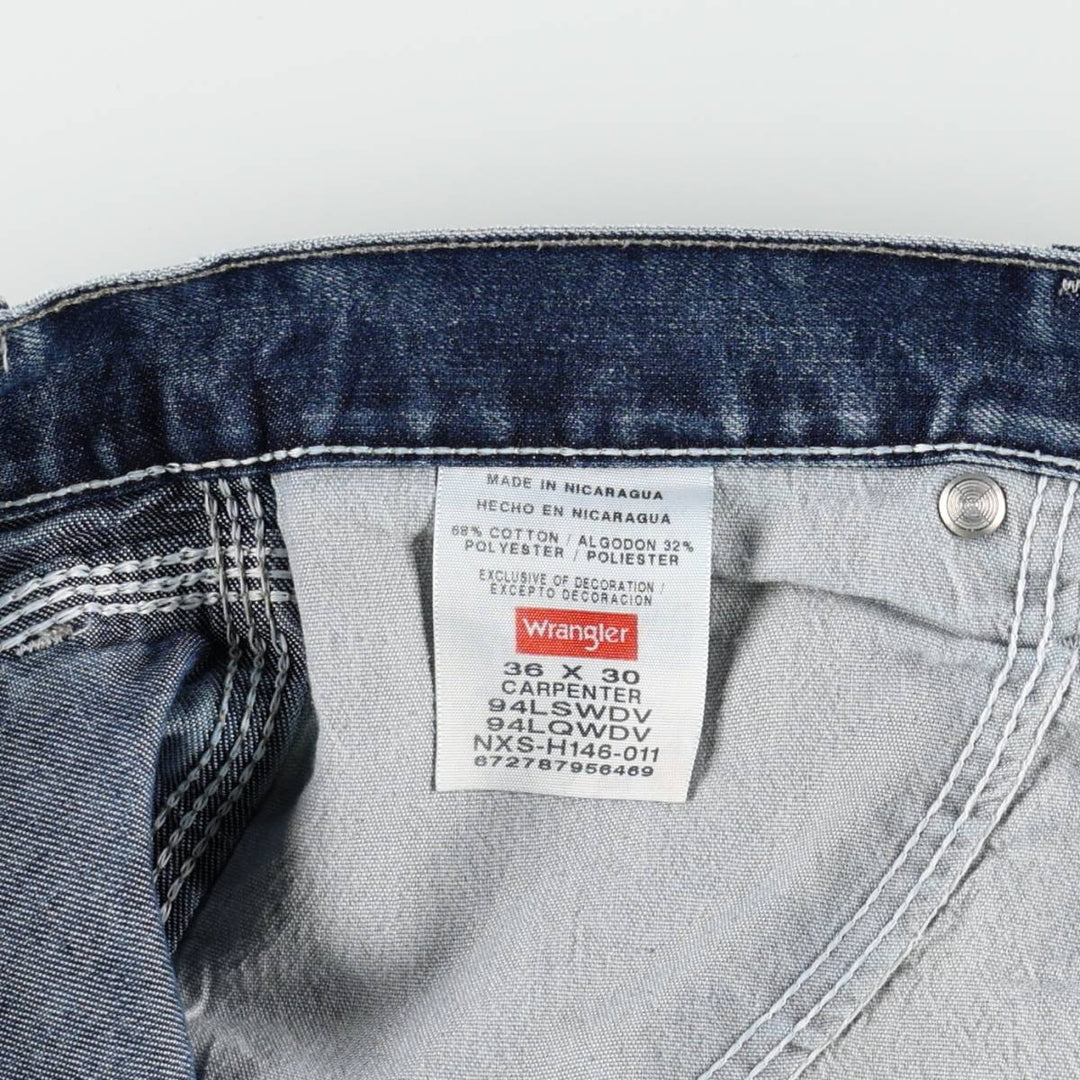 00'S Wrangler CARPENTER denim painter pants for men, equivalent to w37 cotton blue type Vintage Second Hand