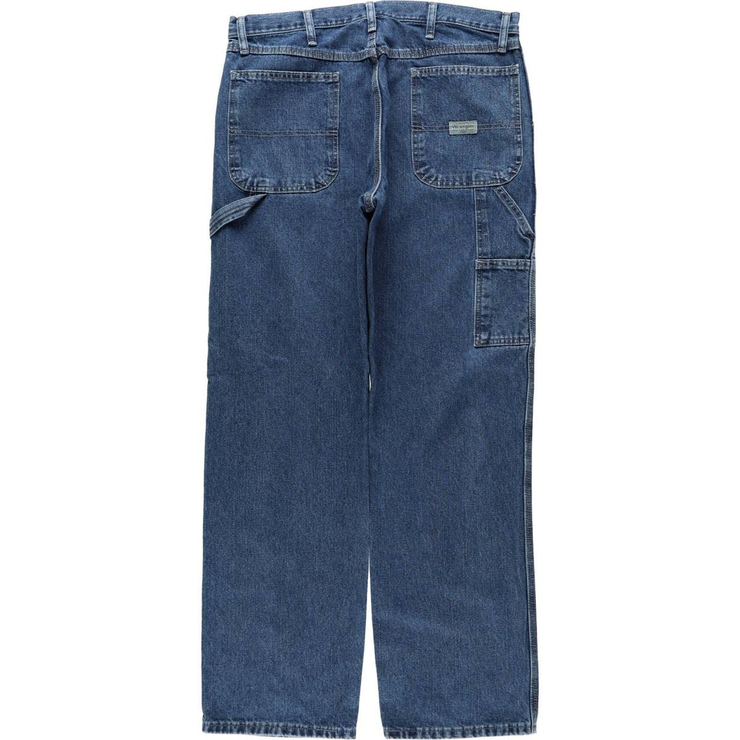 00'S Wrangler CARPENTER denim painter pants for men, equivalent to w36 cotton blue type Vintage Second Hand