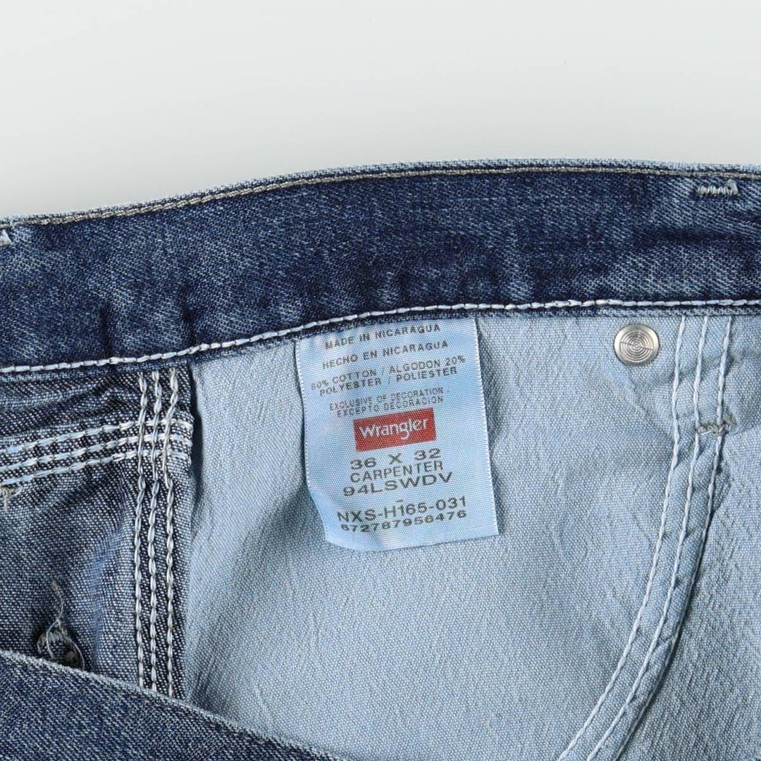 00'S Wrangler CARPENTER denim painter pants for men, equivalent to w36 cotton blue type Vintage Second Hand