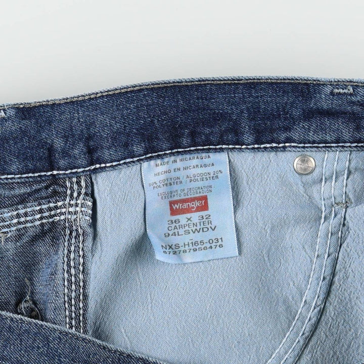 00'S Wrangler CARPENTER denim painter pants for men, equivalent to w36 cotton blue type Vintage Second Hand