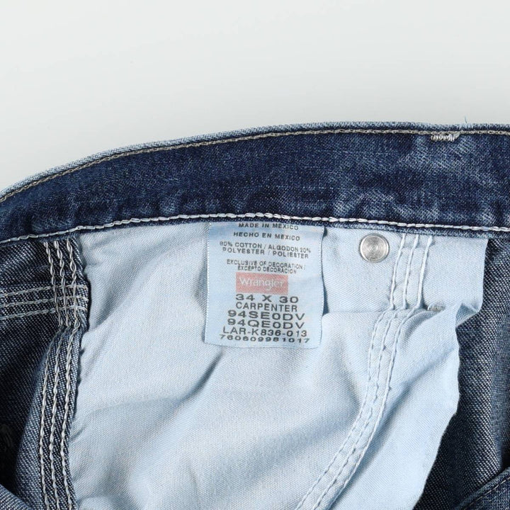 00'S Wrangler CARPENTER denim painter pants for men, equivalent to w36 cotton blue type Vintage Second Hand