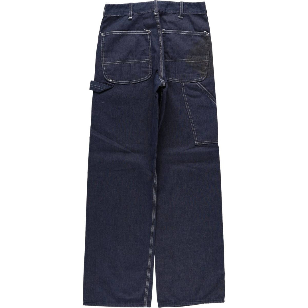 1970'S Sears Prema-Presto Bat-Dyed Denim Painter Pants, Men's Size W29 (approx.) polyester navy blue type Vintage Second Hand