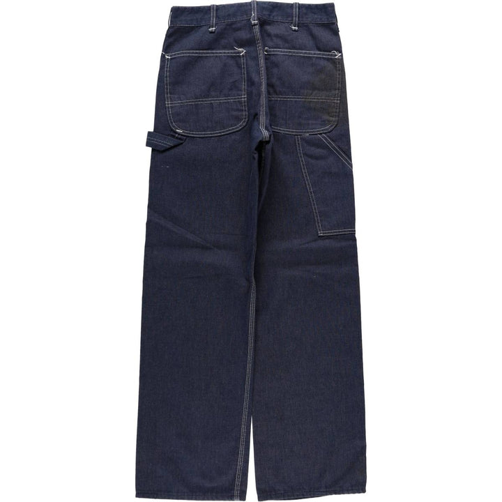 1970'S Sears Prema-Presto Bat-Dyed Denim Painter Pants, Men's Size W29 (approx.) polyester navy blue type Vintage Second Hand