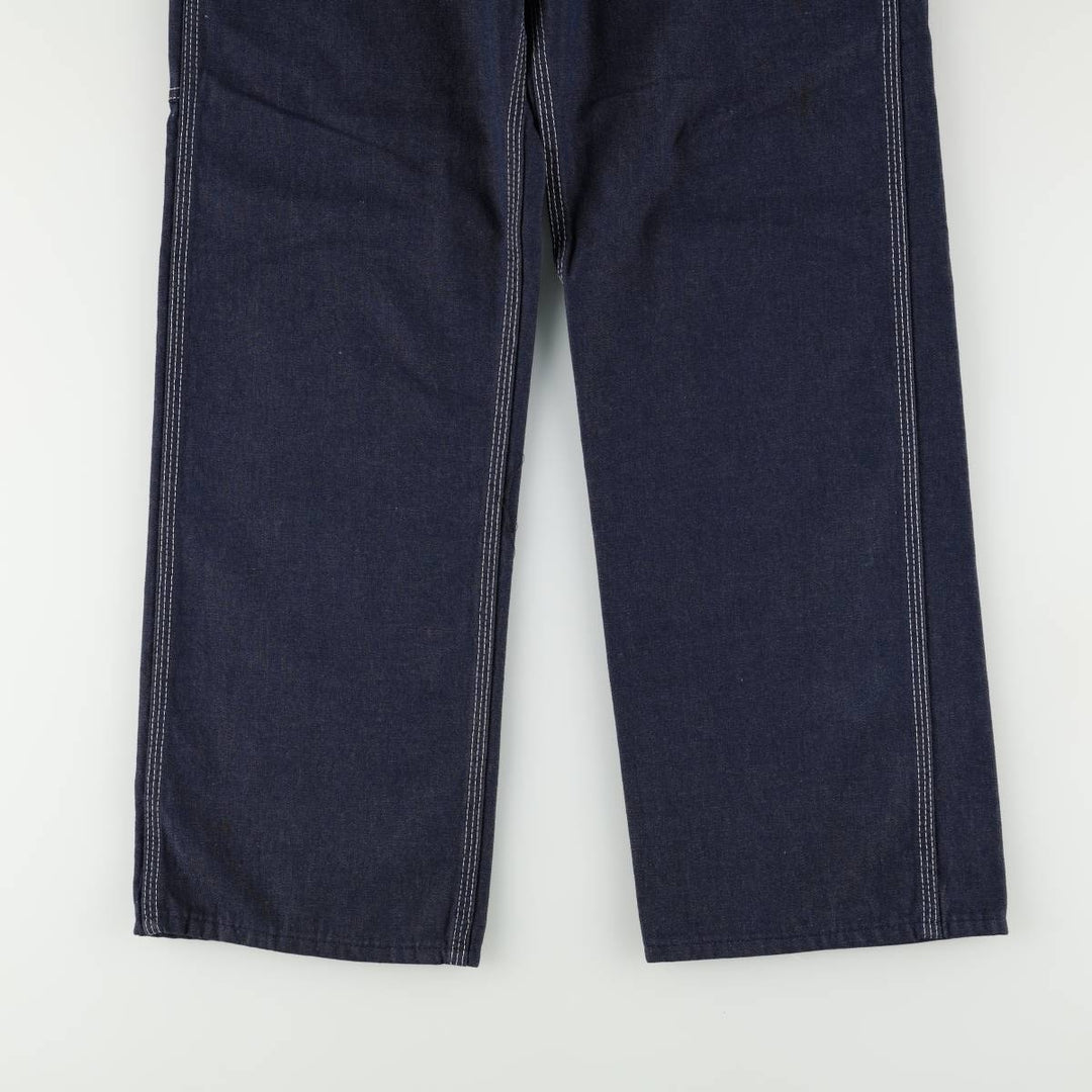 1970'S Sears Prema-Presto Bat-Dyed Denim Painter Pants, Men's Size W29 (approx.) polyester navy blue type Vintage Second Hand